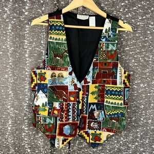 Ivy Club Classics Ski Alpine Snow Christmas‎ Winter Vest